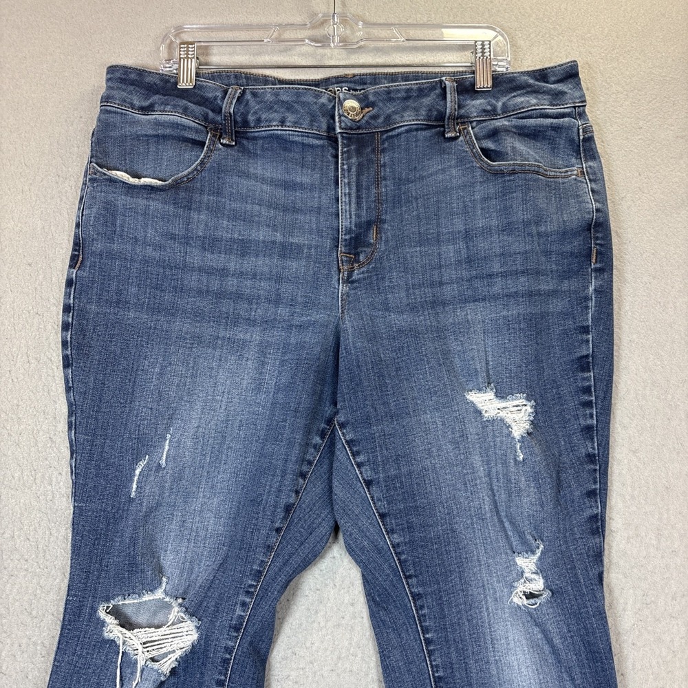 M Jeans By Maurices Size 18W Short Skinny Mid Rise Stretch Jeans Distressed - Picture 2 of 10